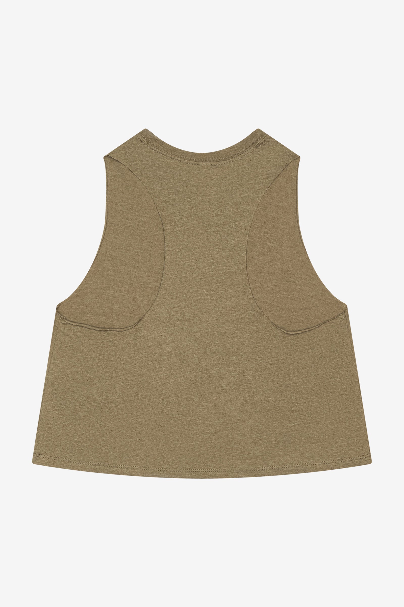 ISLAND SHAPES Heather Olive Racerback Cropped Tank