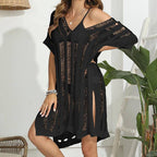 MIDNIGHT Black Knit Beach Cover Up