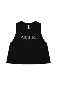 MAUKA TO MAKAI Black Racerback Cropped Tank