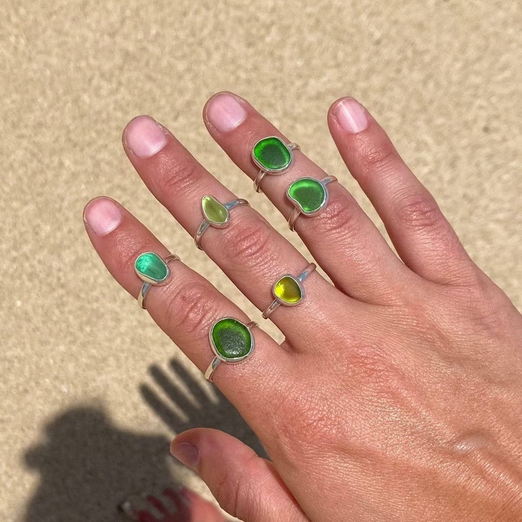 SEA GREEN Handmade Sea Glass Ring