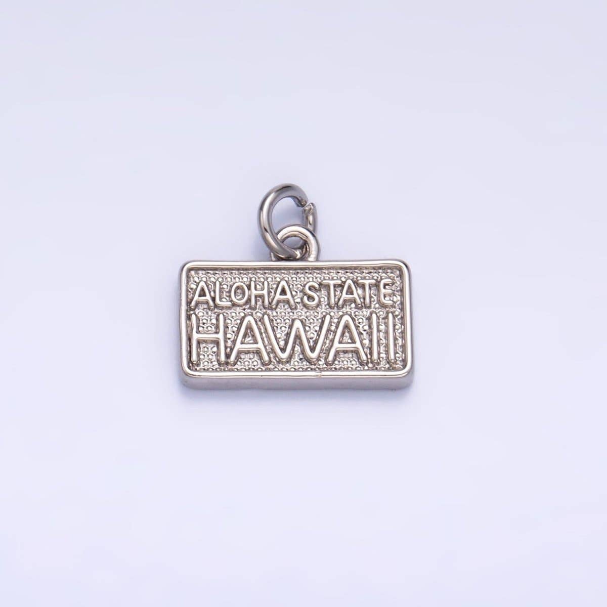 ALOHA STATE 24K Gold Fill License Plate Charm Pendant