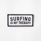 SURFING IS MY THERAPY Decorative Iron On Embroidered Patch | Union Made