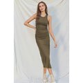 OLIVE Ribbed Racerback Midi Dress