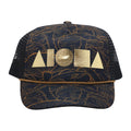 BLACK AND GOLD MUSHROOM PATTEN/GOLD Adult Trucker