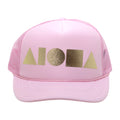ALOHA SHAPES PINK & GOLD Youth Trucker