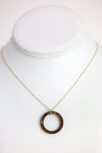 'OLI Koa Wood/Abalone Gold 18” Necklace