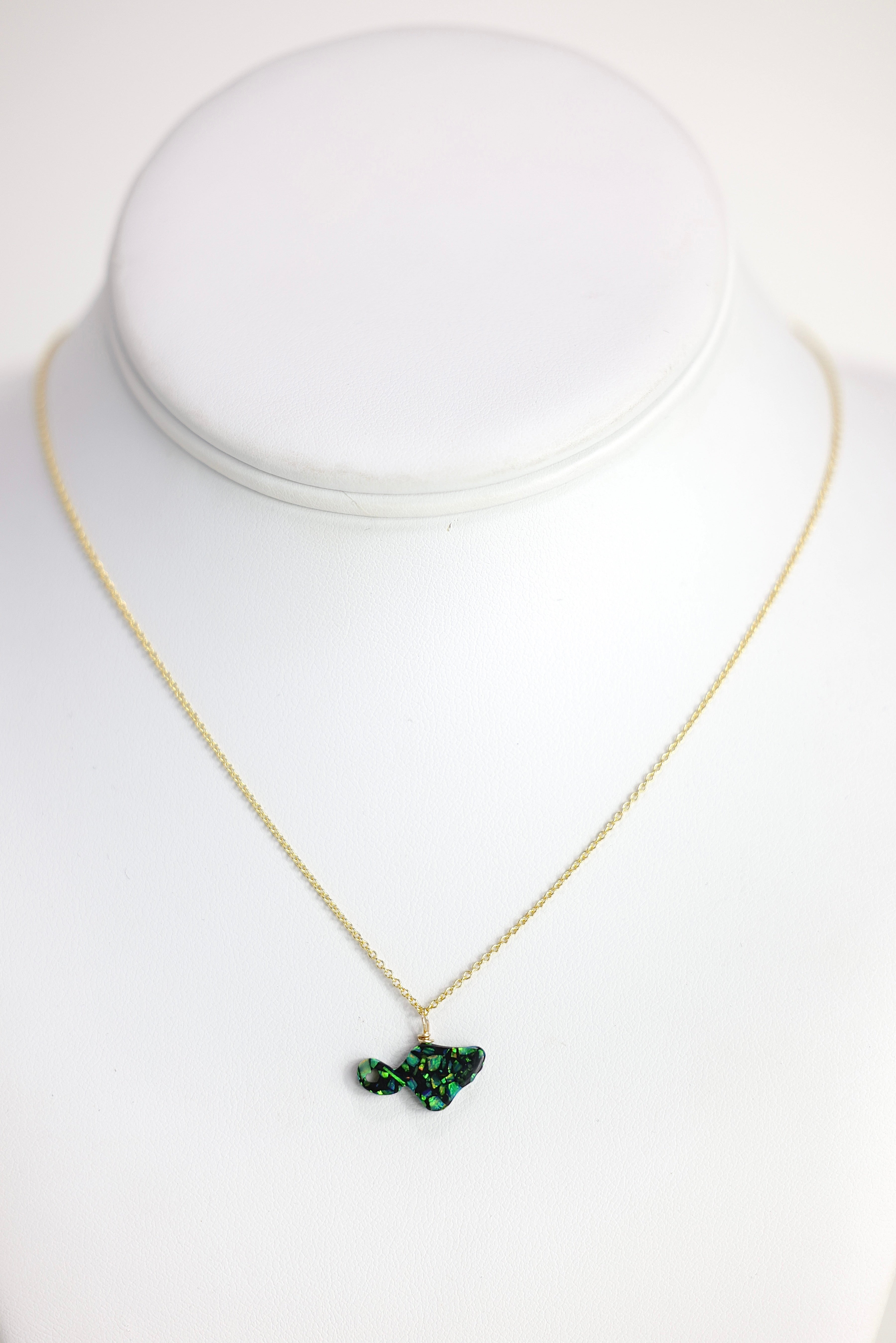 Maui - Green Fire Opal Necklace