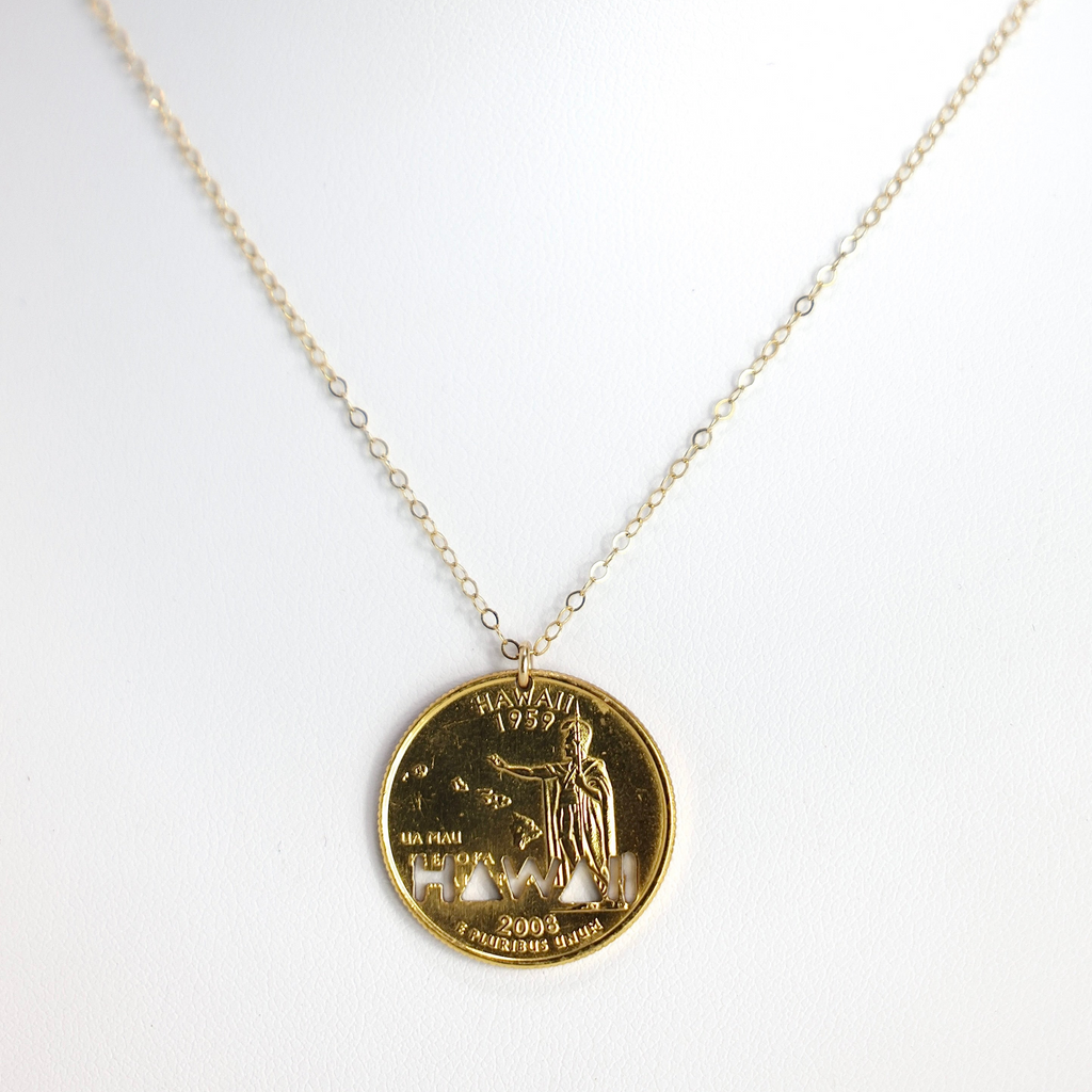 HAWAI'I COIN 14K Gold Fill Necklace