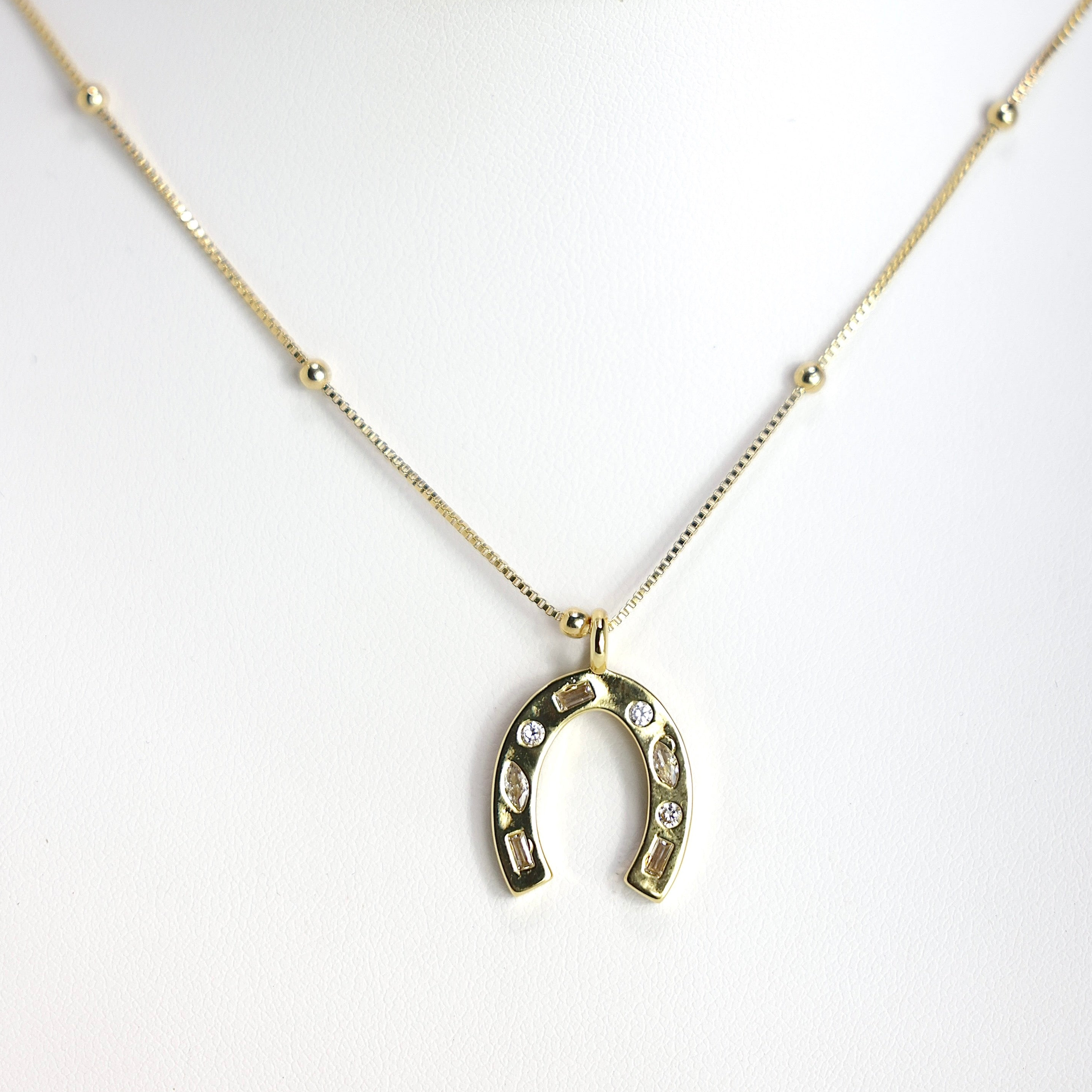 HORSESHOE Pendant 14K Gold Fill Necklace