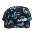 BLACK/TEAL MONSTERA Water Resistant Adult Curved Bill Snapback