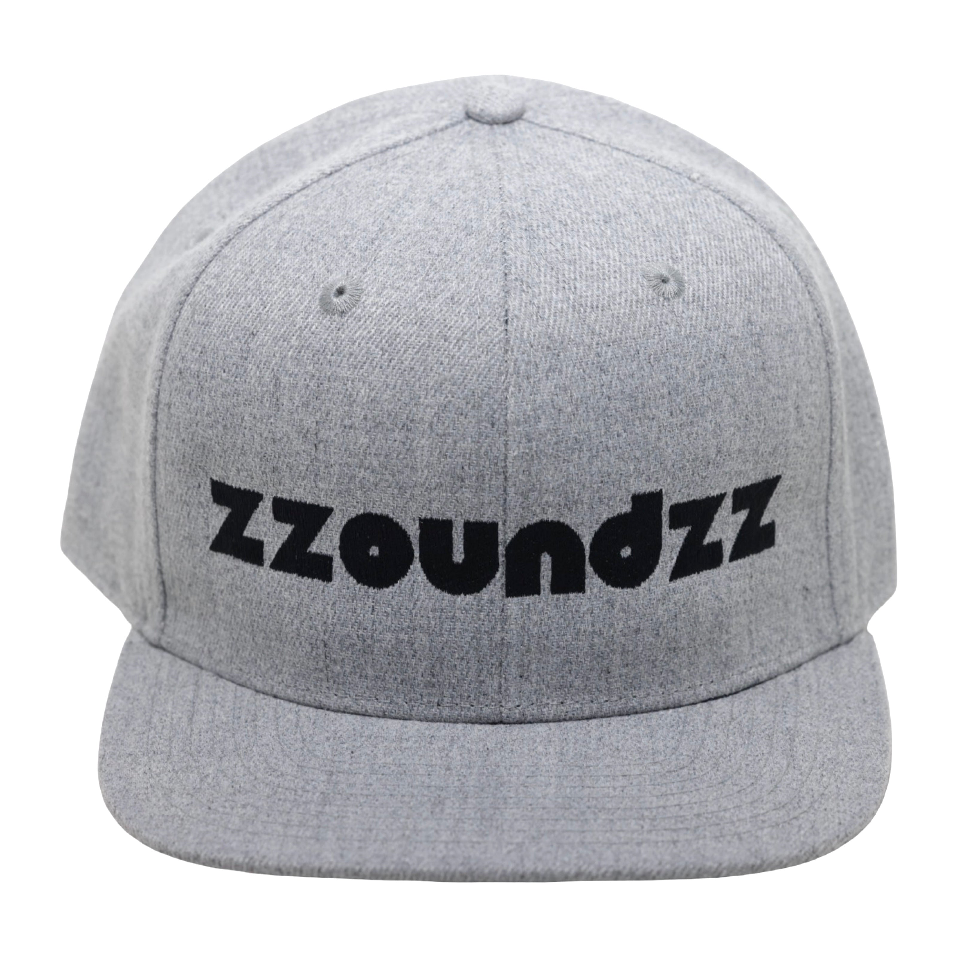 ZZoundZZ Grey on Black Flatbrim Snapback Hat