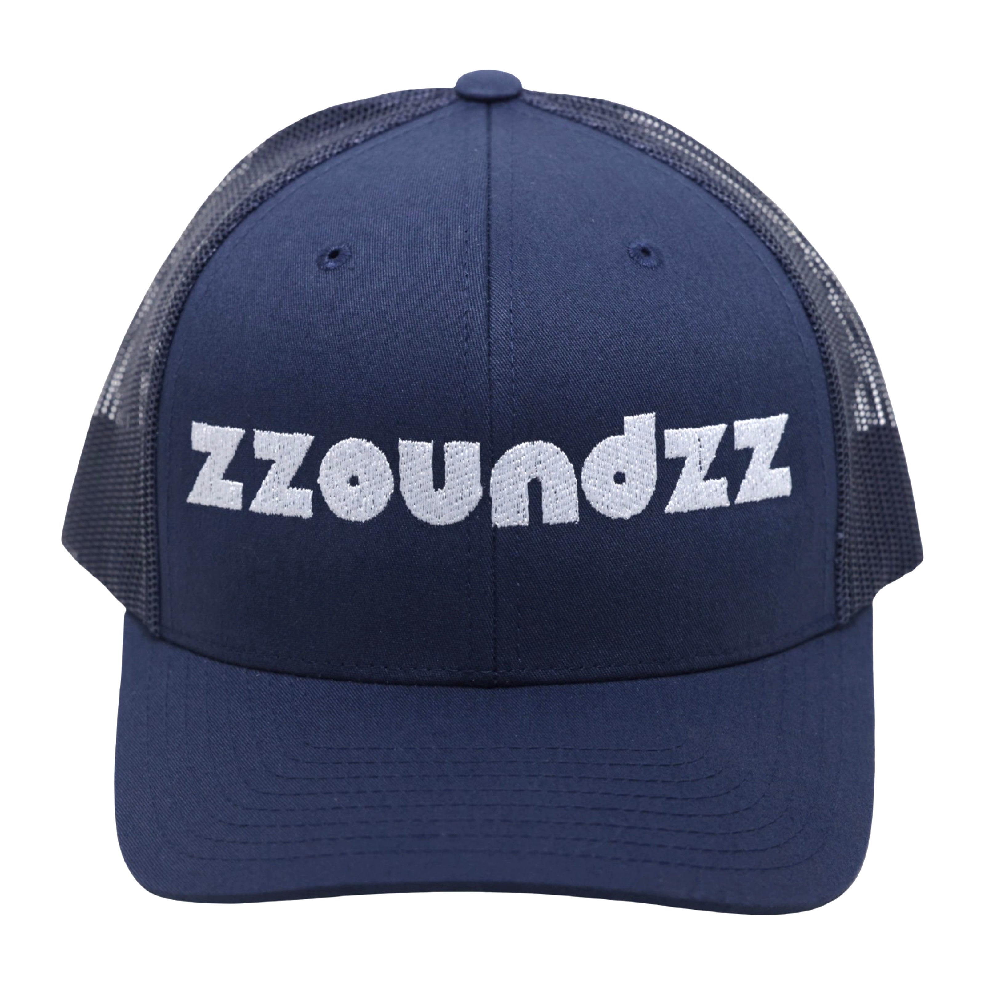 ZZoundZZ Navy and White Curved brim Snapback Hat
