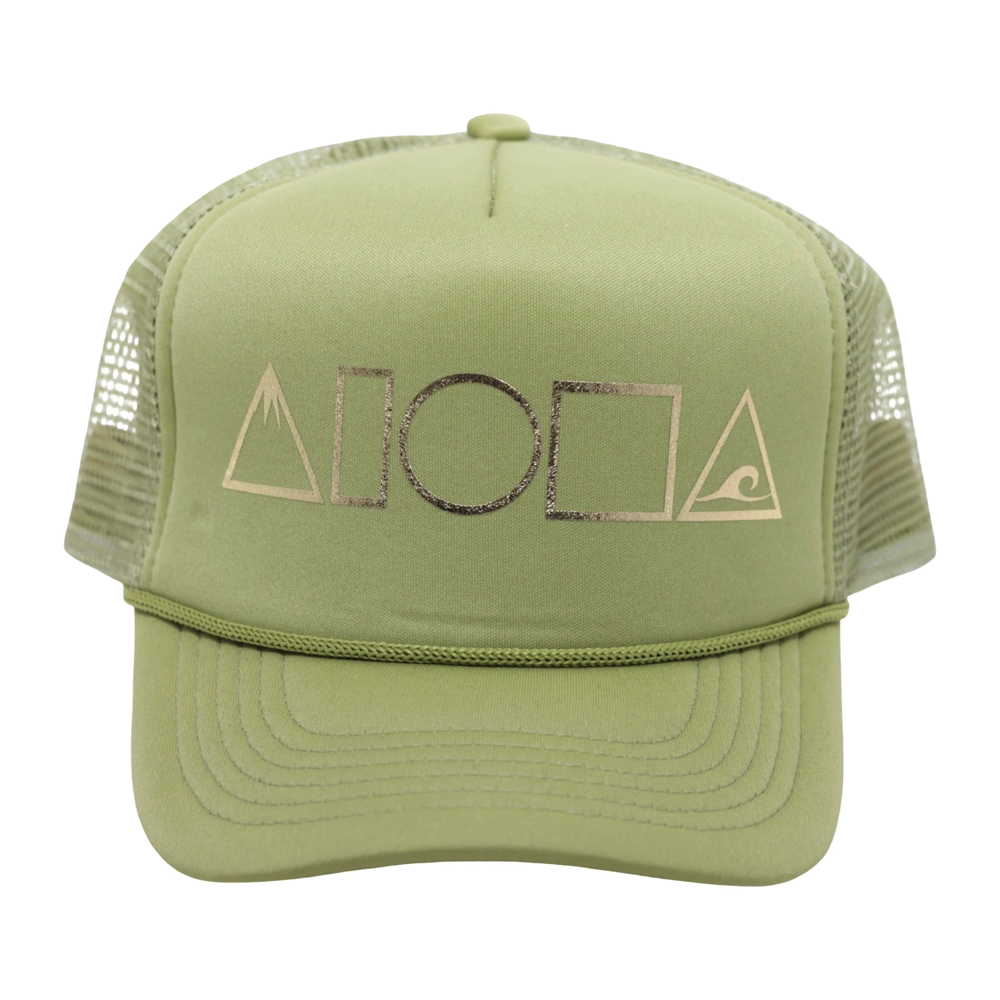 MAUKA TO MAKAI Chartreuse Green/Gold Adult Trucker