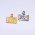 ALOHA STATE 24K Gold Fill License Plate Charm Pendant