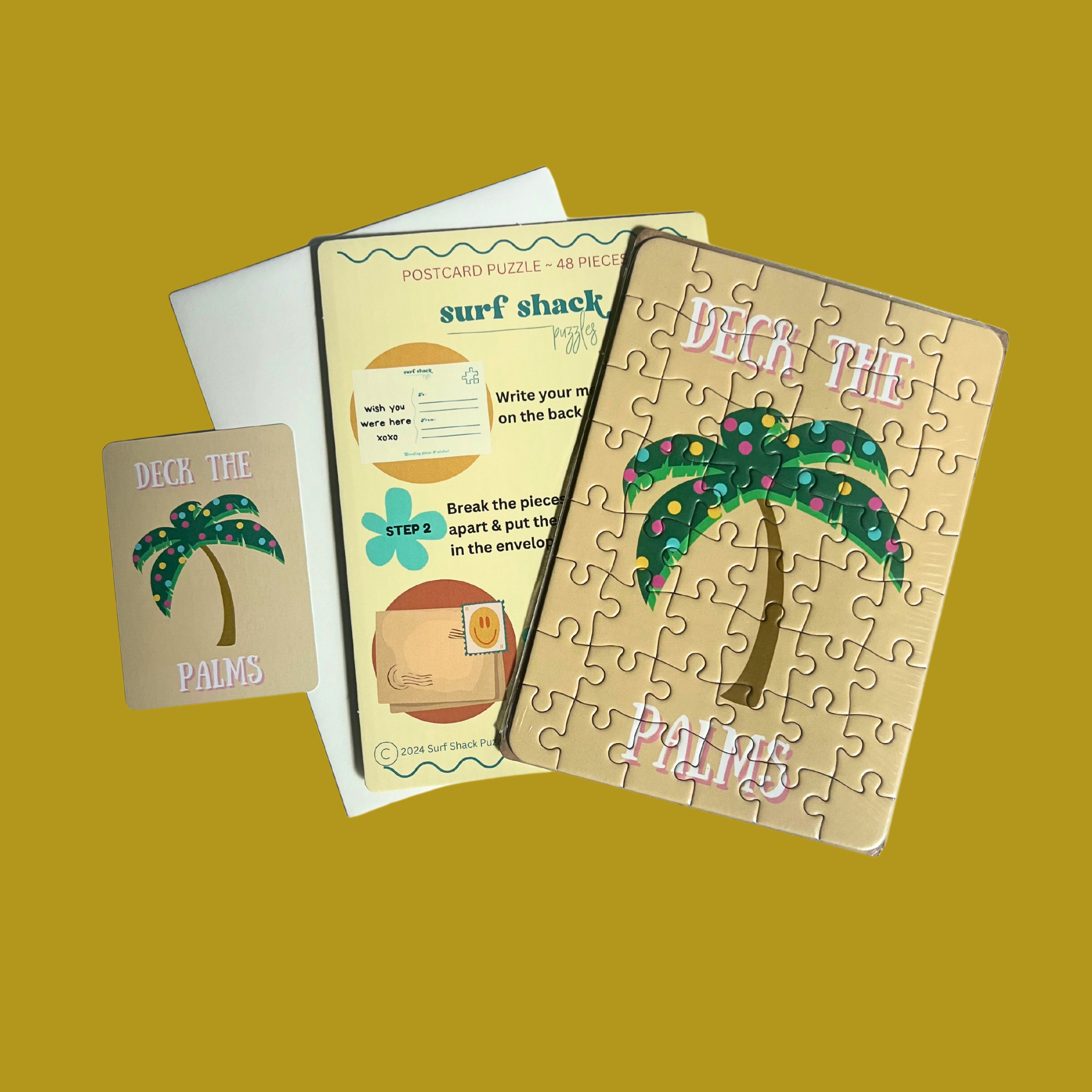 DECK THE PALMS Postcard Puzzle