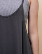 LANI Washed Black Sleeveless Jumpsuit