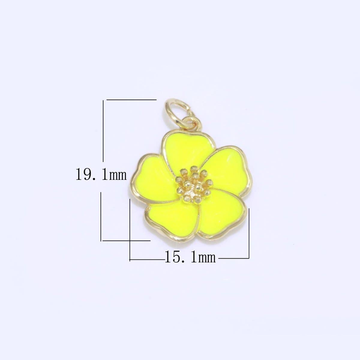 HIBISCUS 14k Gold Fill White Flower Charm Pendant