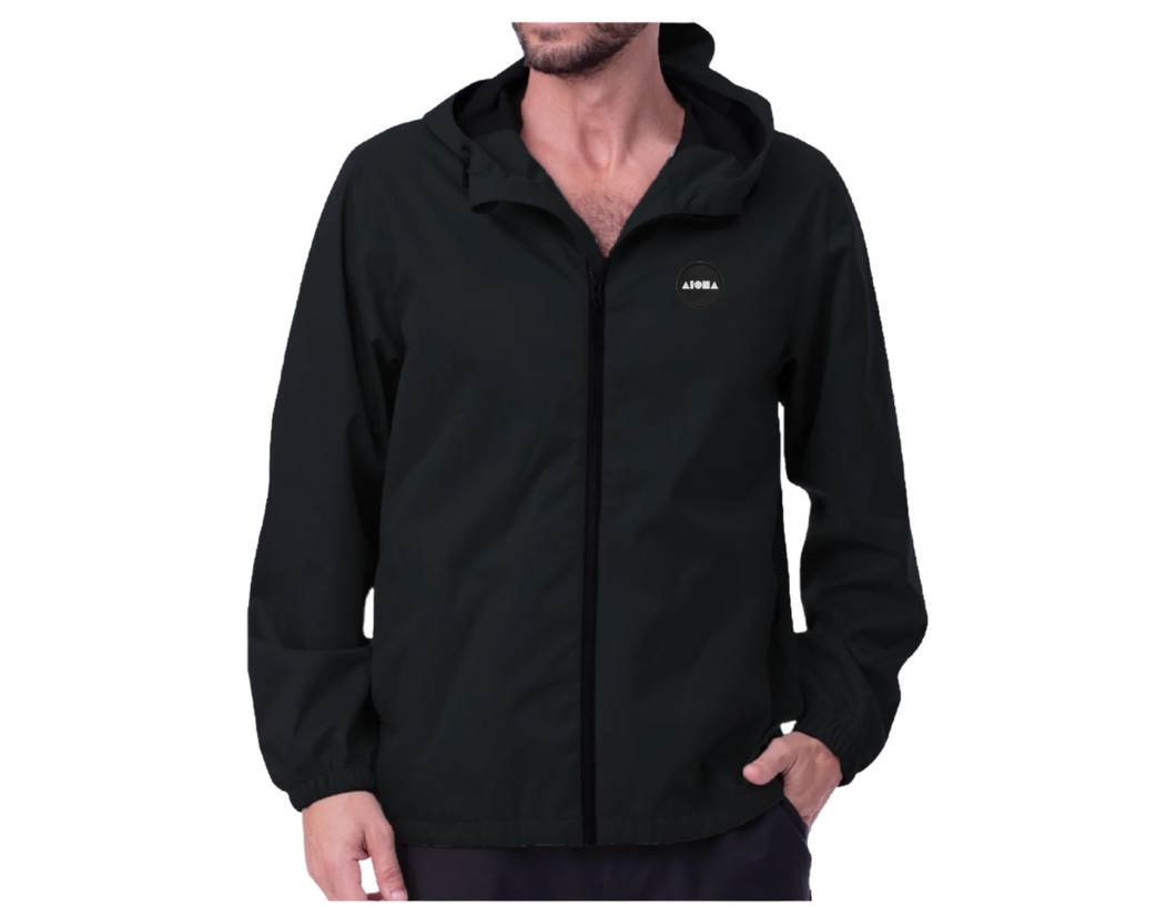 BUNKER Black Windbreaker Hoodie