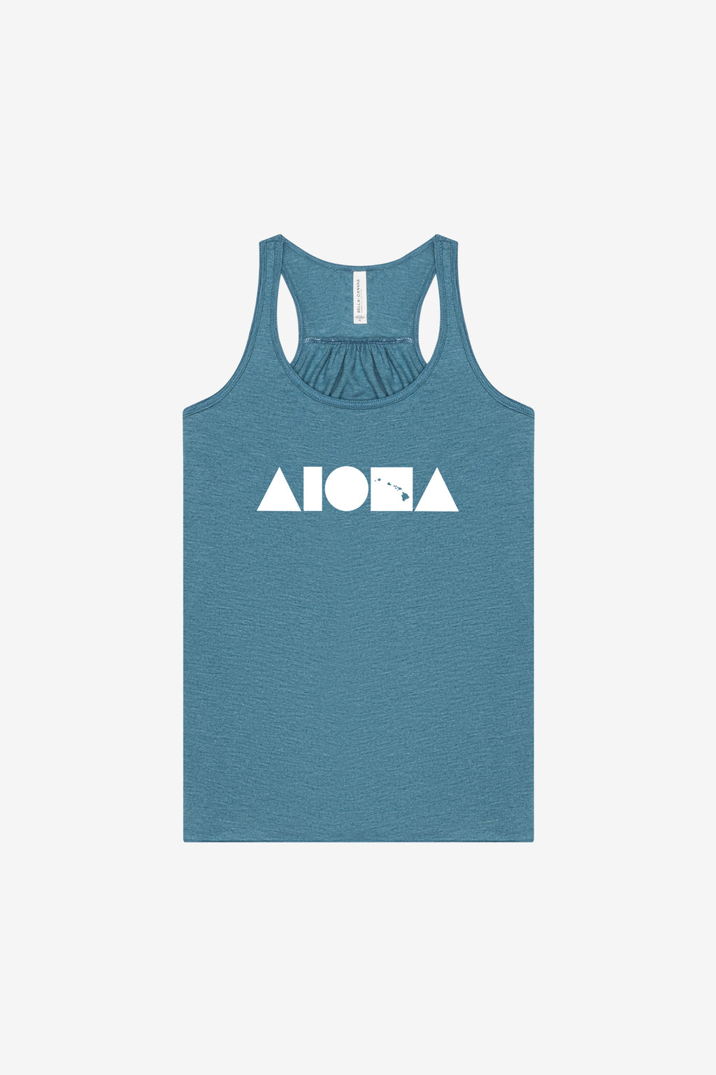 ISLAND SHAPES Heather Teal Racerback Tank