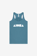 ISLAND SHAPES Heather Teal Racerback Tank