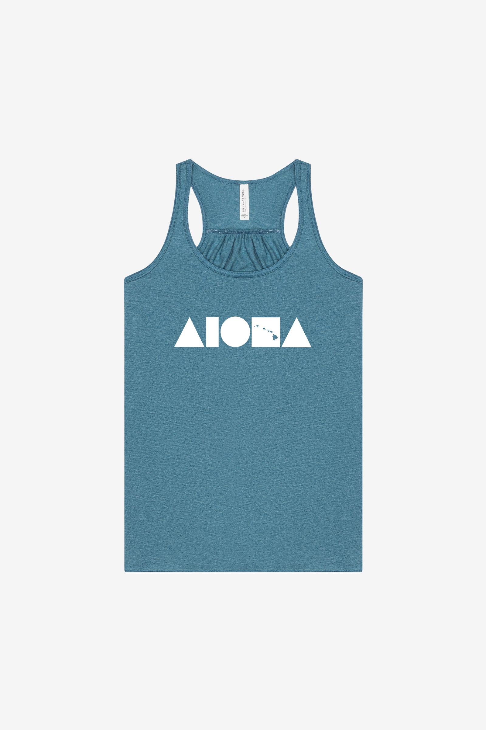 ISLAND SHAPES Heather Teal Racerback Tank