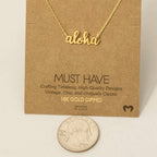 ALOHA Charm Pendant Plated Necklace