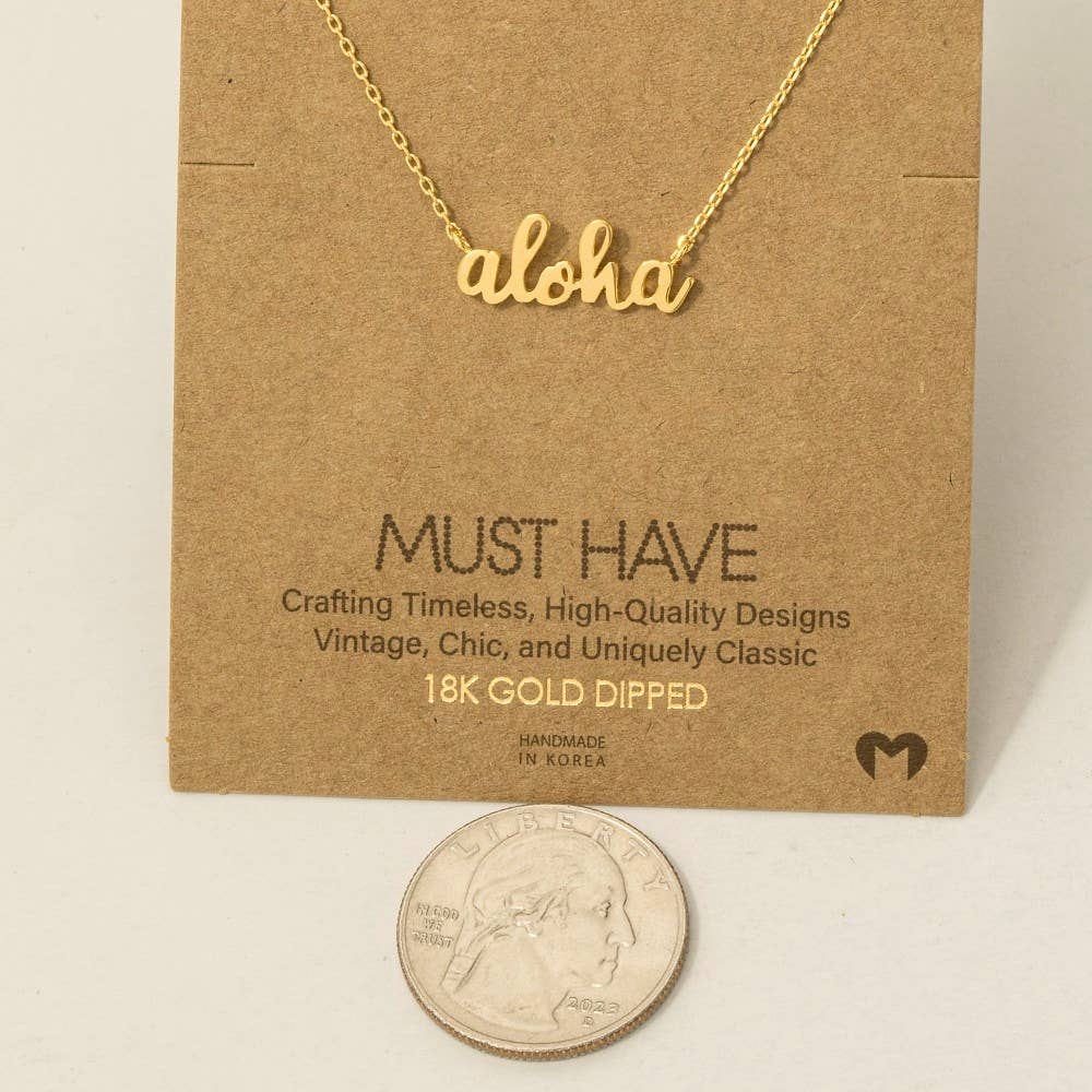ALOHA Charm Pendant Plated Necklace