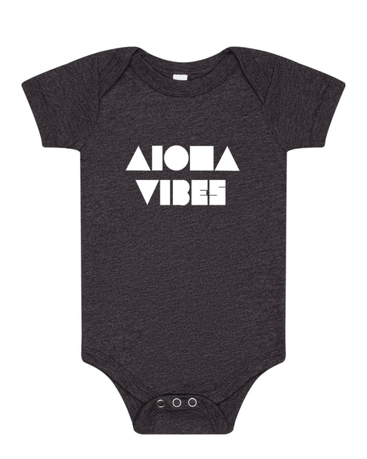 ALOHA VIBES Black Triblend Onesie