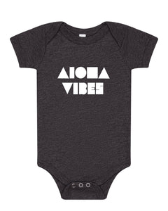 ALOHA VIBES Black Triblend Onesie