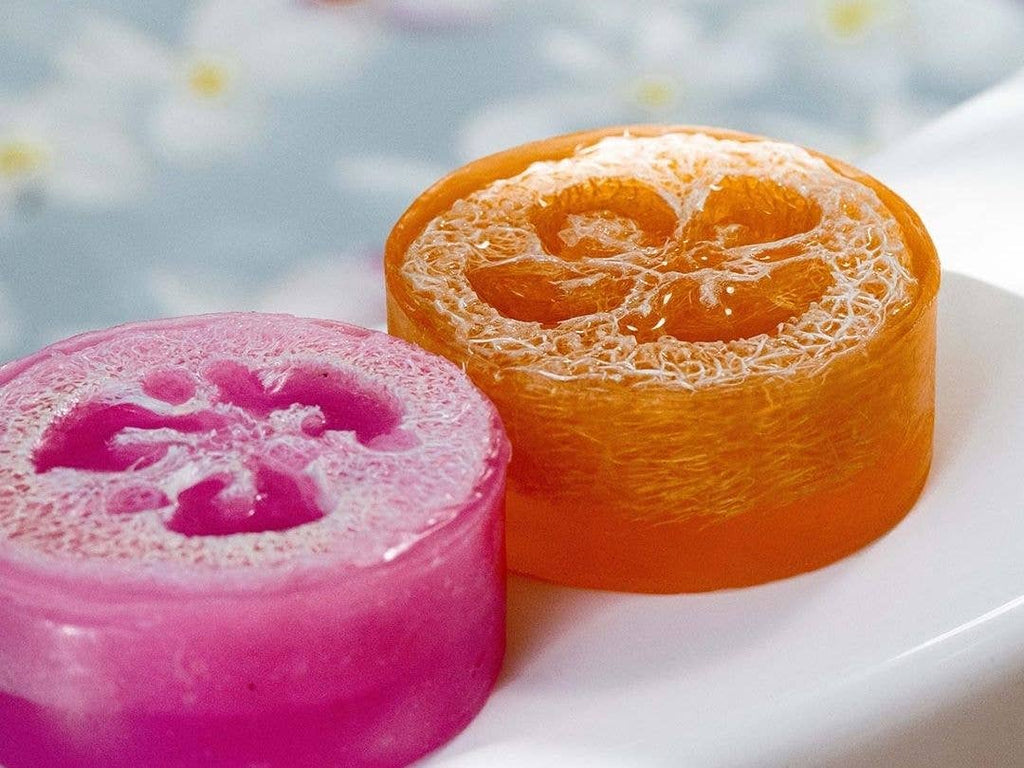 MANGO Sea Salt & Kukui Exfoliating Loofah Soap