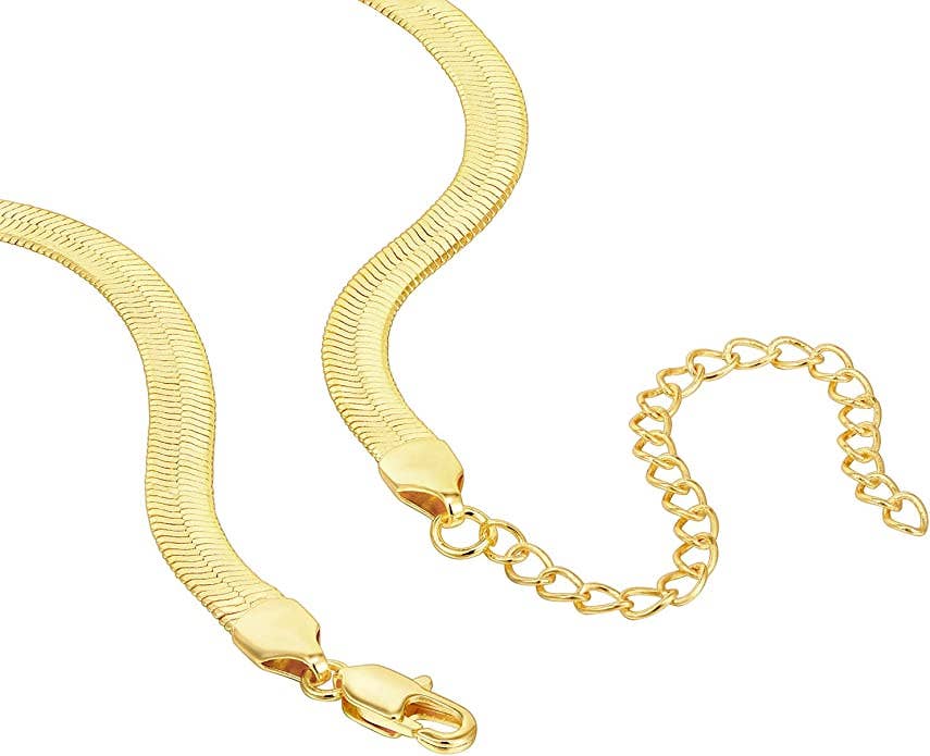 HERRINGBONE 14K Gold Chain Necklace