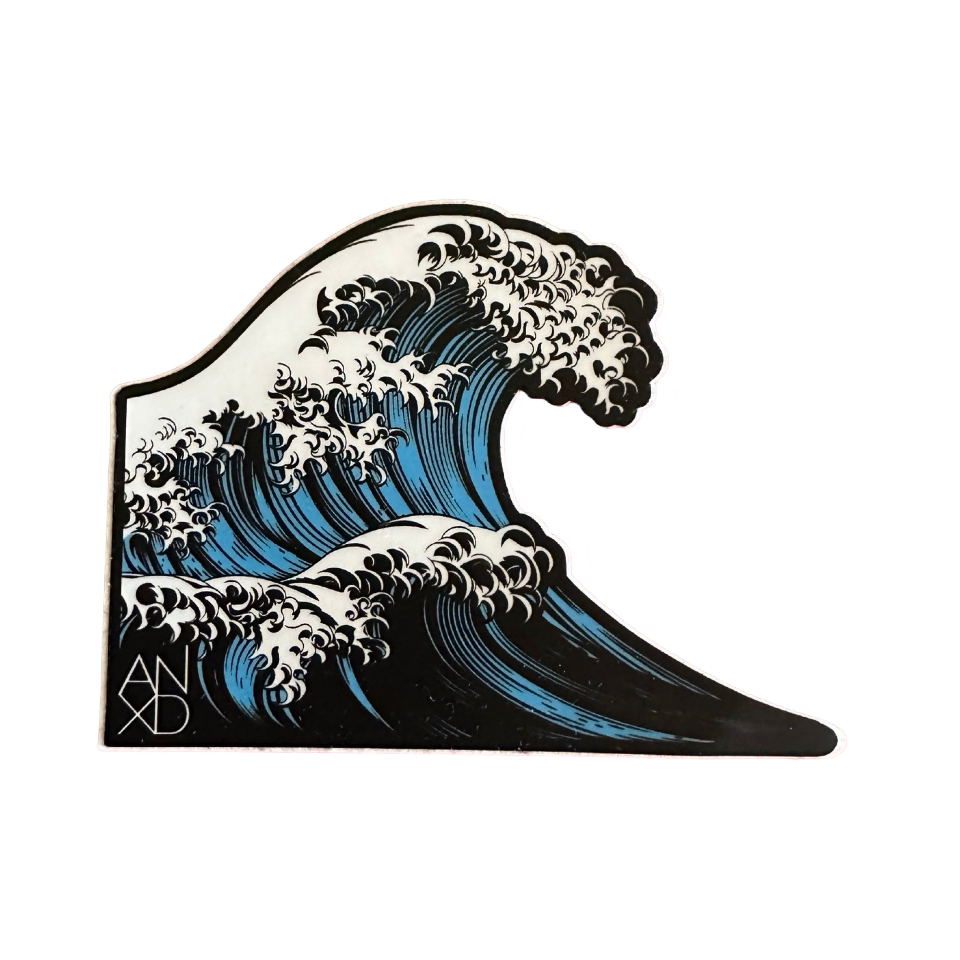 BLUE GREAT WAVE ANXD Sticker
