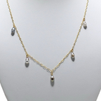 5 GREY TAHITIAN KESHI Pearl 17" 14K Gold Fill Necklace
