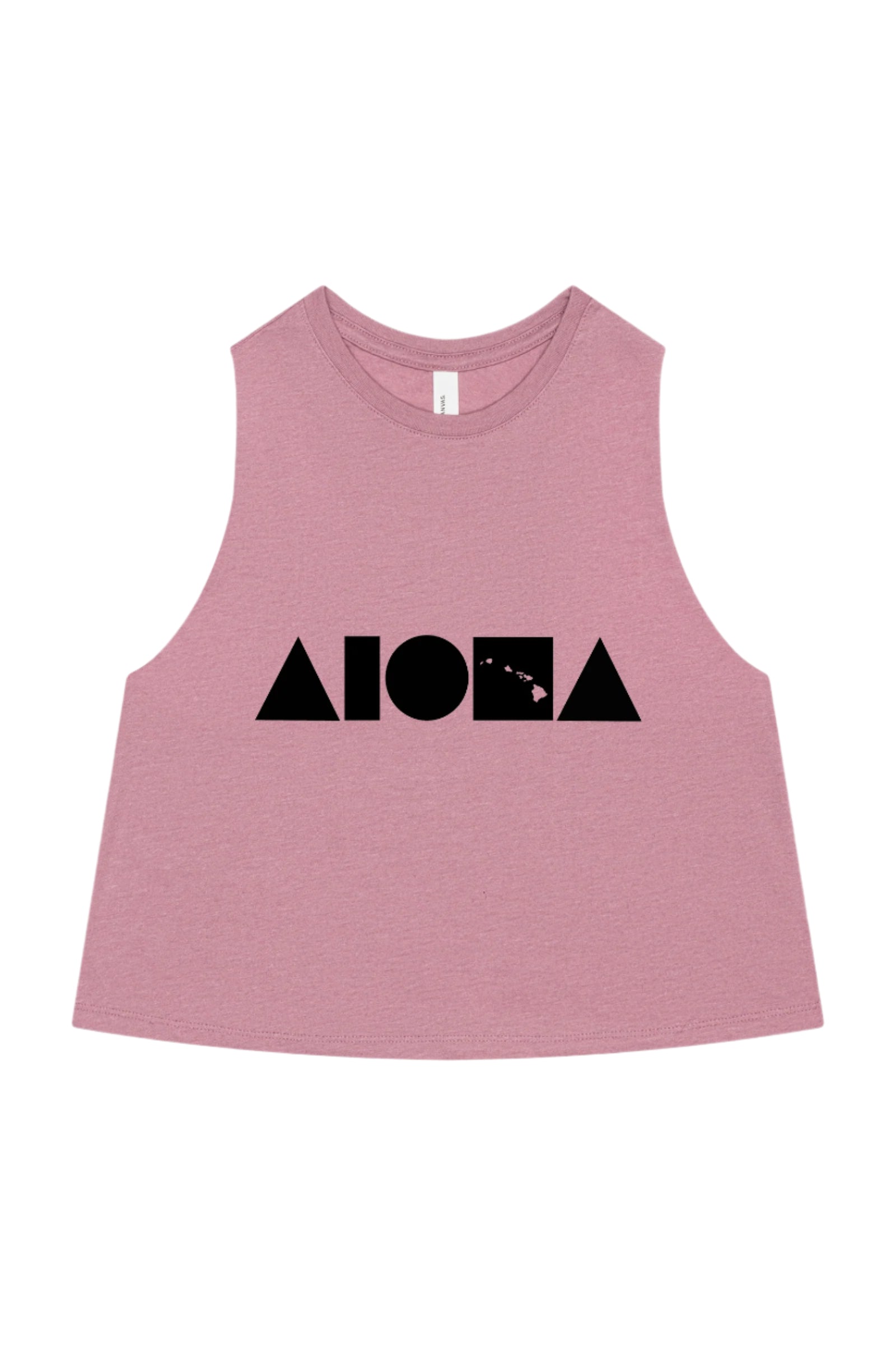 ISLAND SHAPES Heather Mauve Racerback Cropped Tank