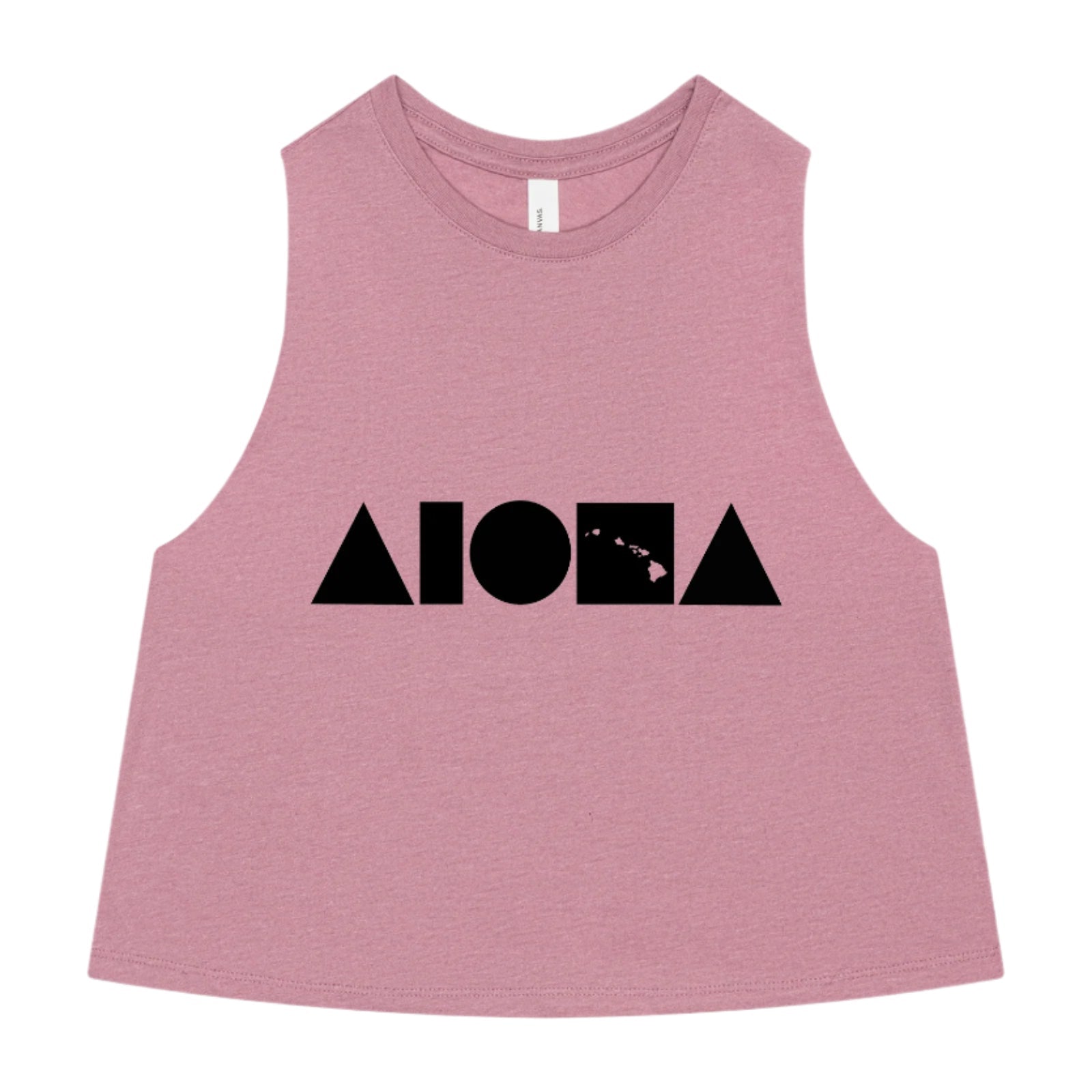 ISLAND SHAPES Heather Mauve Racerback Cropped Tank