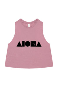 ISLAND SHAPES Heather Mauve Racerback Cropped Tank