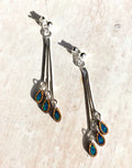 LĀʻAU HIHI Koa Wood/Opal Silver Earrings
