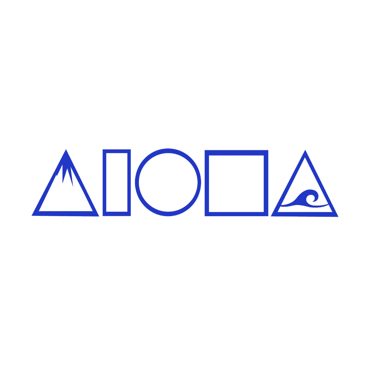 MAUKA TO MAKAI Royal Blue Aloha Shapes Vinyl Decal Sticker