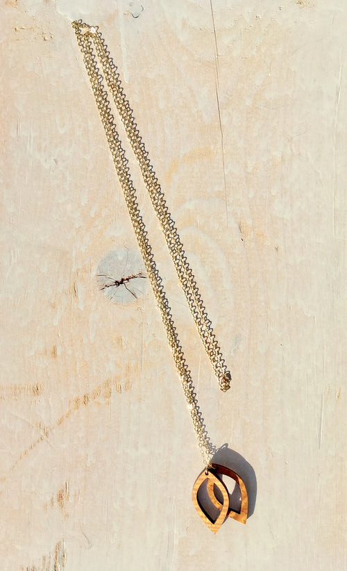 'EWĒ Koa Wood Gold 24” Necklace