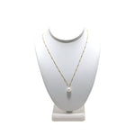 Single White Edison Pearl 19" Gold Necklace
