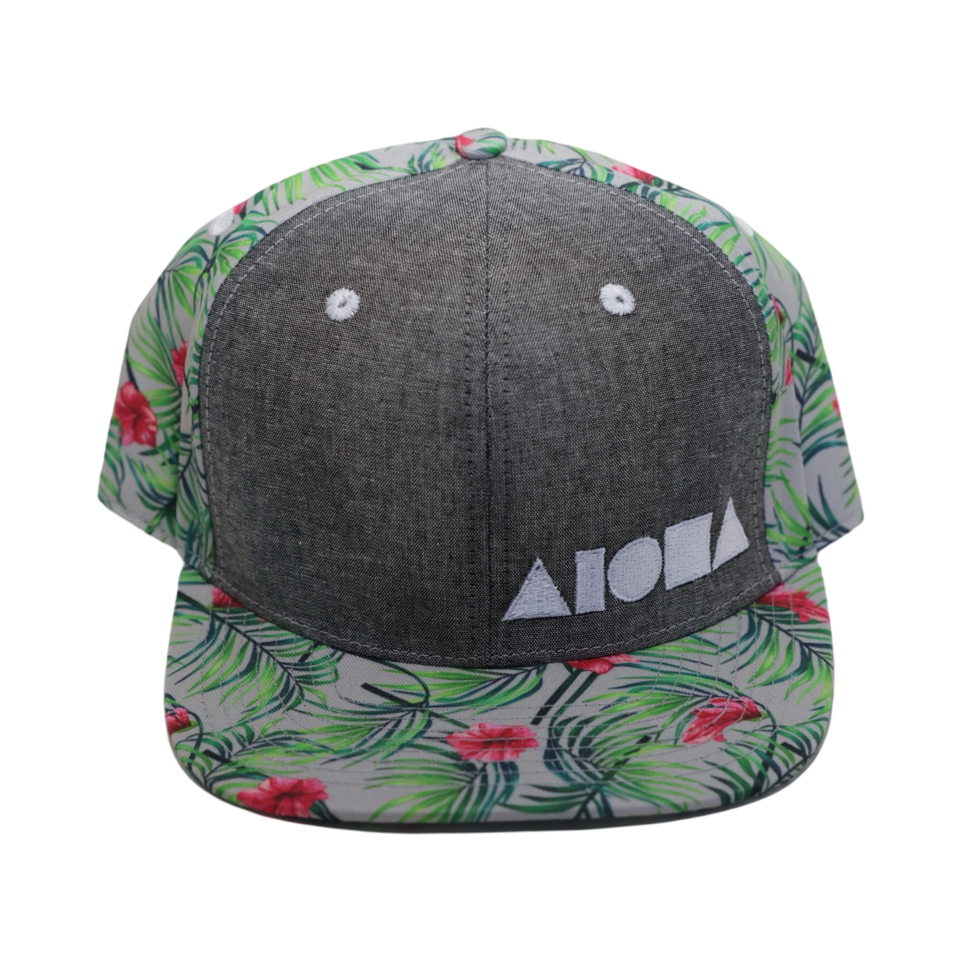 PINK HIBISCUS Aloha Shapes Adult Flat Brim Snapback