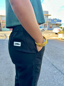 NORA Black Cotton Pants