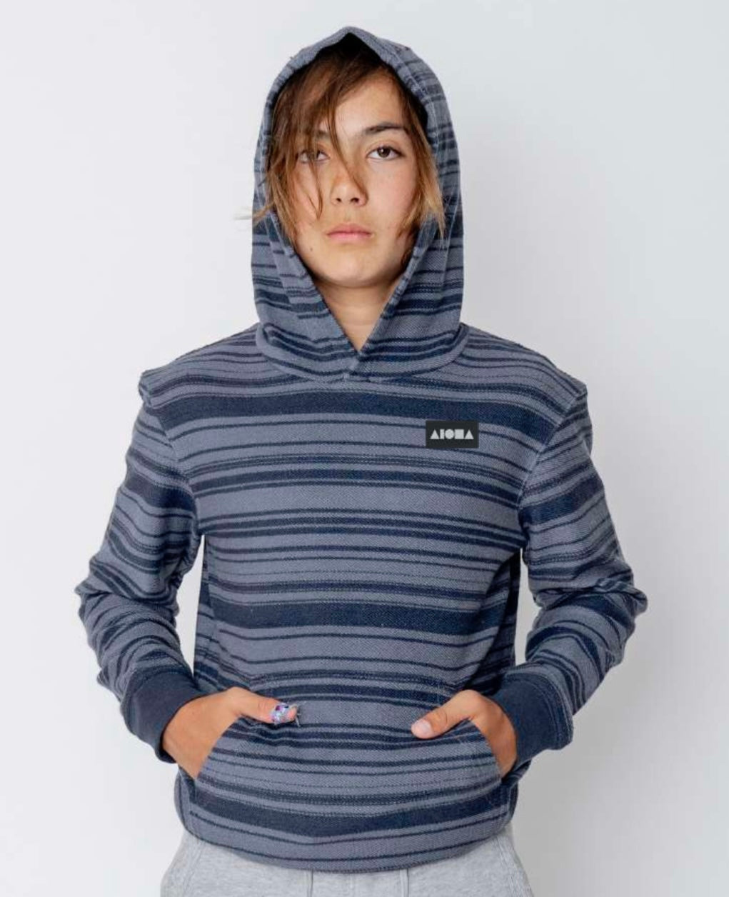 WADE Youth Navy Woven Hoodie