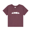 ALOHA SHAPES Heather Maroon Baby Tee