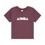 ALOHA SHAPES Heather Maroon Baby Tee