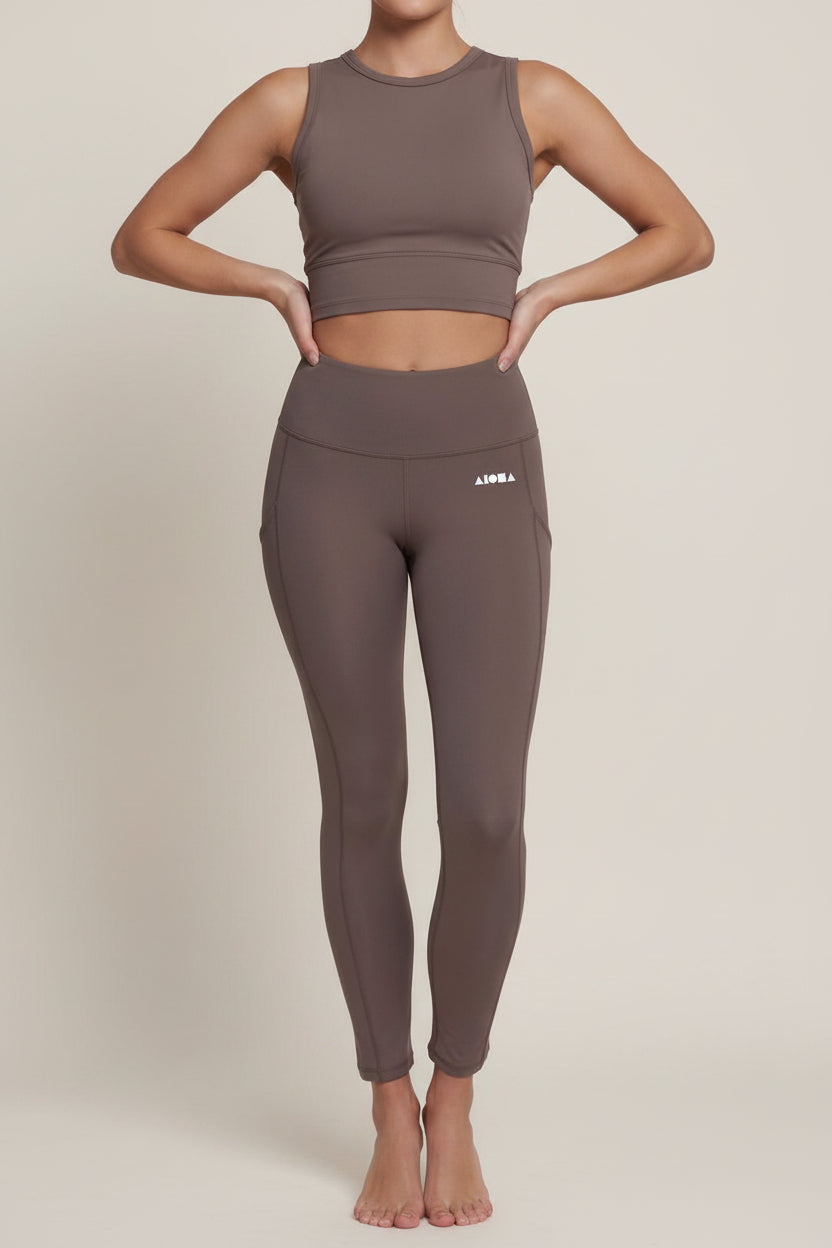ERICA Heather Brown Athletic Leggings