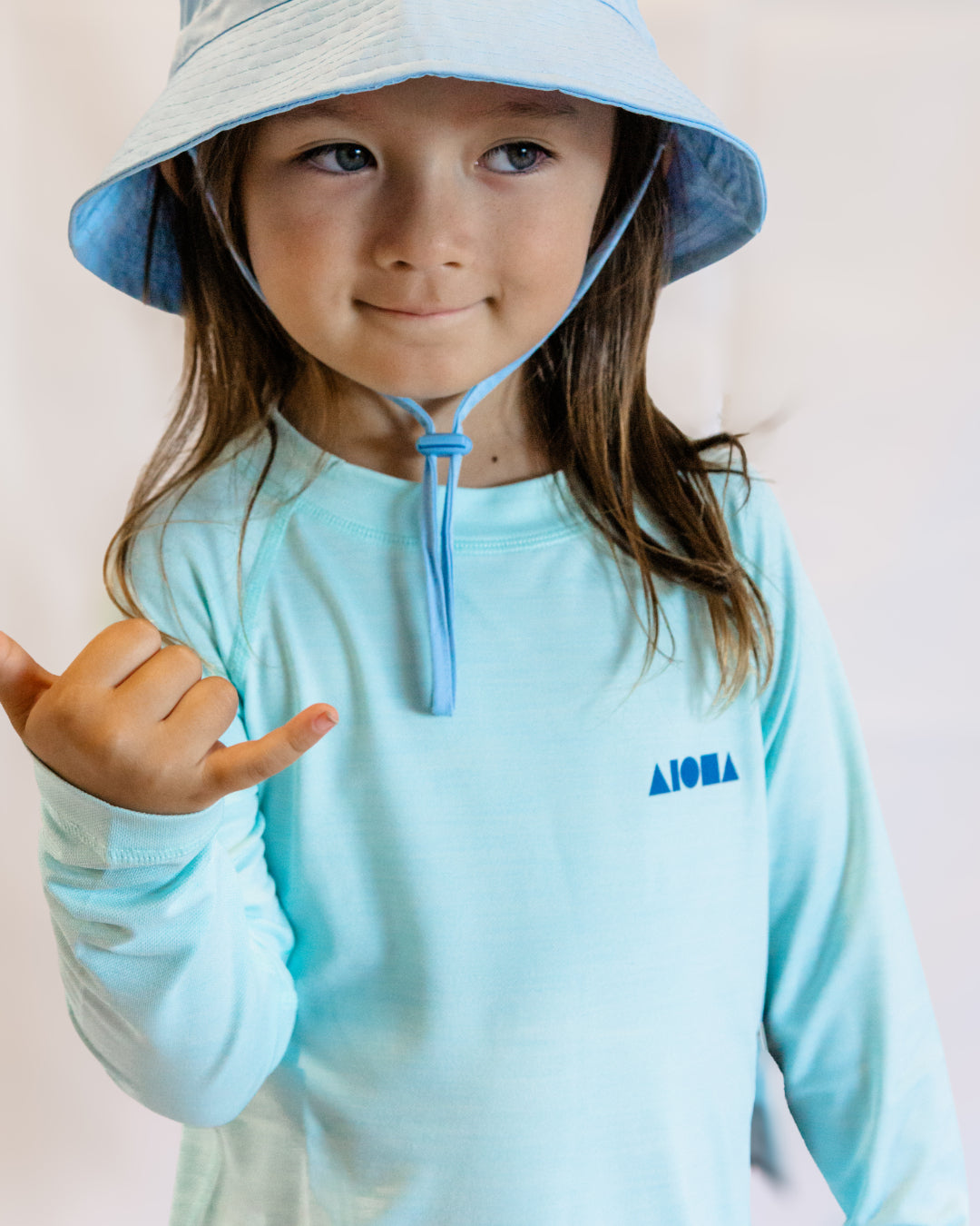 HYBRID Toddler Light Blue/Blue Logo UPF L/S