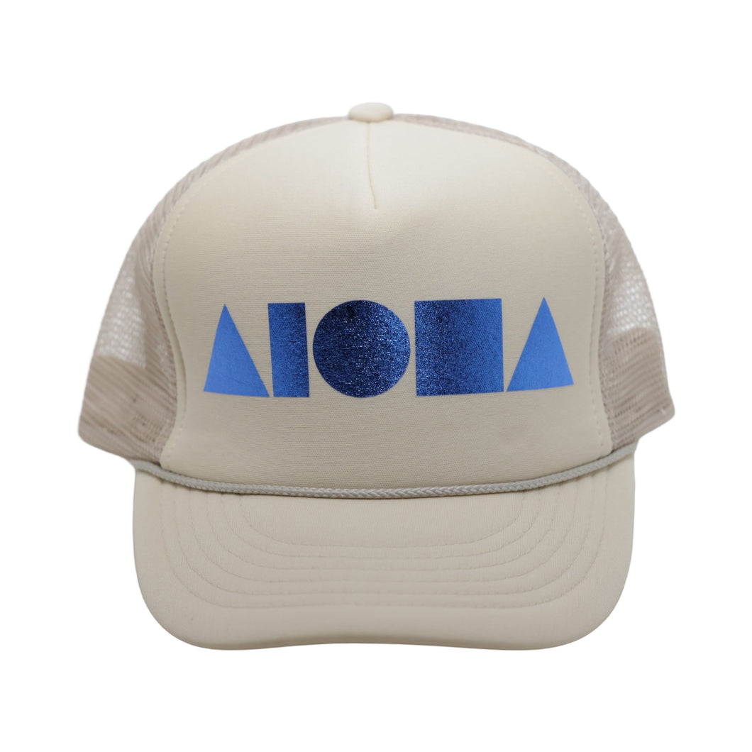 BEIGE/BLUE Adult Trucker
