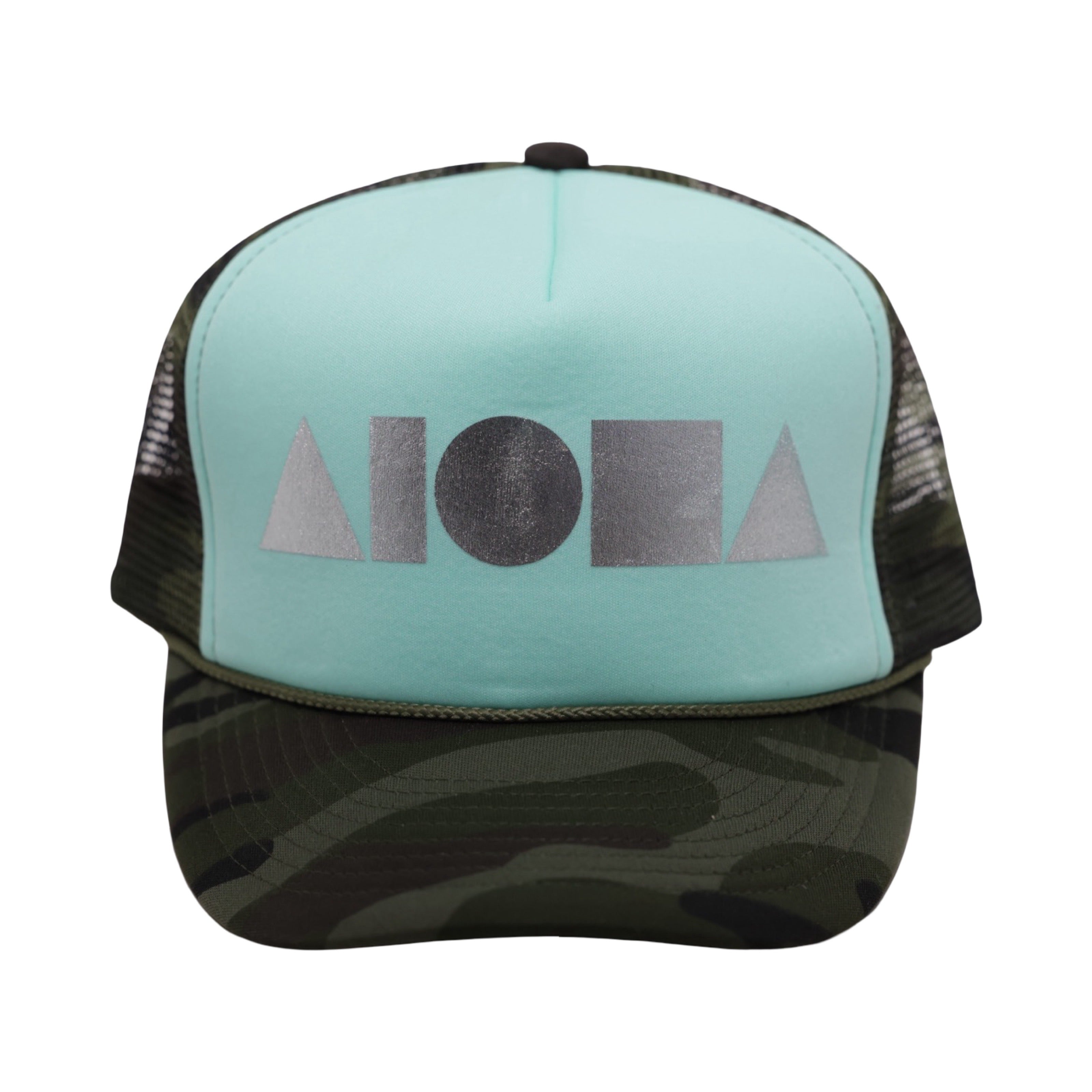 SEAFOAM/CAMO/SILVER Adult Trucker Hat