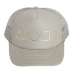 MAUKA TO MAKAI Beige/Gold Adult Trucker